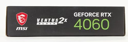 MSI Geforce RTX 4060 Ventus 2X Black 8G Oc 8Gb Gddr6 128-Bit Gaming Graphic Card, pci_e