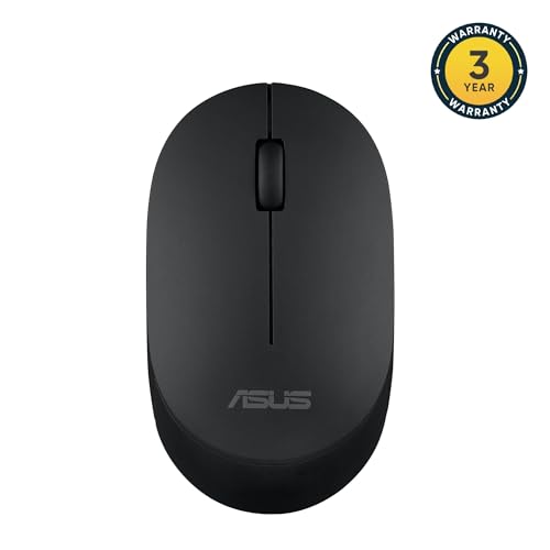 ASUS MW105 Multi-Device Wireless Bluetooth Silent Mouse, Adjustable DPI, Ambidextrous Shape, Connects Upto 3 Devices, Optical Tracking, Compatible with PC/Laptop- (Black) 48 Grams, 3 Year Warranty