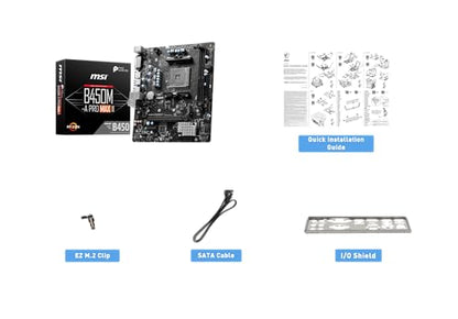 MSI B450M-A PRO MAX II Motherboard, Micro-ATX, AM4 DDR4 USB 3.2 Gen 1 HDMI