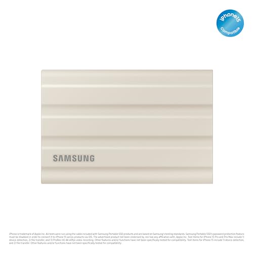 Samsung T7 1TB Up to 1,050MB/s USB 3.2 Gen 2 (10Gbps, Type-C) External Solid State Drive (Portable SSD) Grey(MU-PC1T0T)