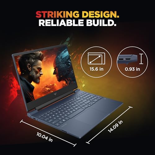 HP Victus, AMD Ryzen 9-8945HS, 8GB NVIDIA GeForce RTX 4060 AI Gaming Laptop (16GB RAM, 1TB SSD), 144Hz, IPS, 15.6"/39.6cm, FHD, Win 11, MS Office 2024, Blue, 2.29Kg, Backlit KB, fb3025AX