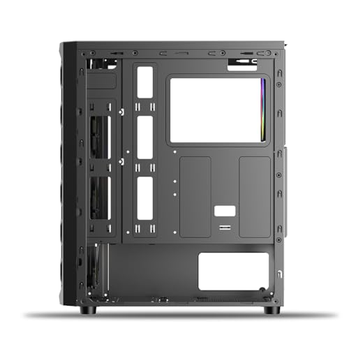 Ant Esports Elite 1120 Mid-Tower Computer Case/Gaming Cabinet - Black | Support ATX, M-ATX, ITX | Pre- Installed 3 x 120mm Front and 1 x 120mm Rear Rainbow Fans