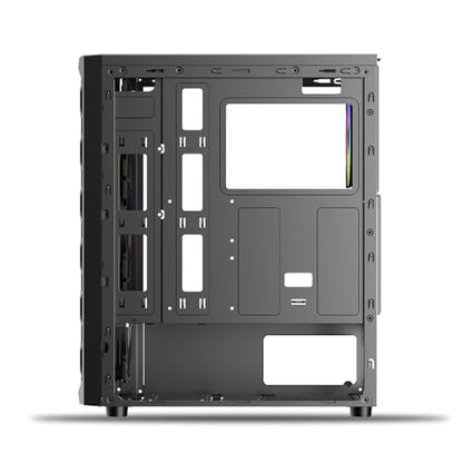Ant Esports Elite 1120 Mid-Tower Computer Case/Gaming Cabinet - Black | Support ATX, M-ATX, ITX | Pre- Installed 3 x 120mm Front and 1 x 120mm Rear Rainbow Fans