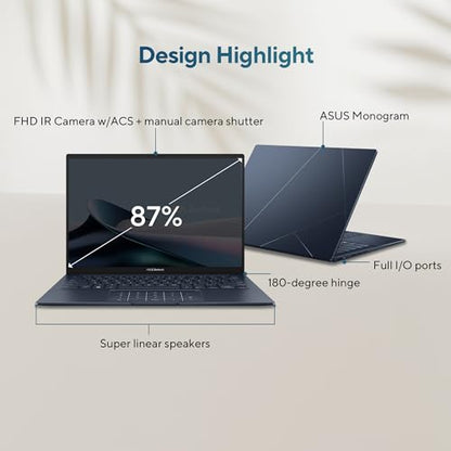 ASUS Zenbook 14,Intel Core Ultra 7 (Series 2),Thin & Light(Intel Arc iGPU/32GB/1TB/3K OLED Touch screen/14/120Hz/Windows 11/M365 Basic (1Year)*/Office Home 2024/Ponder Blue/1.28 kg) UX3405CA-PZ163WS
