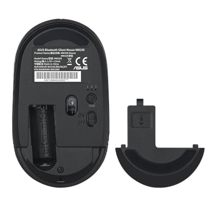ASUS MW105 Multi-Device Wireless Bluetooth Silent Mouse, Adjustable DPI, Ambidextrous Shape, Connects Upto 3 Devices, Optical Tracking, Compatible with PC/Laptop- (Black) 48 Grams, 3 Year Warranty
