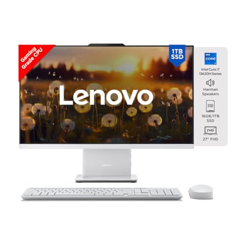 Lenovo IdeaCentre AIO Intel Core i7 13620H 27" FHD IPS 3-Side Edgeless All-in-One Desktop (16GB/1TB SSD/Win11/Office 21/5.0MP+IR Camera/3Wx2 Harman Speakers/Wireless EOS Keyboard & Mouse), F0HM003EIN