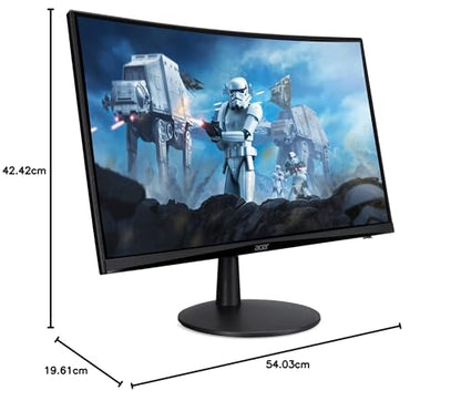 Acer ED240Q 23.6 inch (59.94 cm) LED 1920 x 1080 Pixels Full HD Backlit LED Curved Monitor LCD VA Panel Monitor| 250 Nits Brightness| 1500R I 1MS, 75Hz Refresh Rate| HDMI & VGA | Black