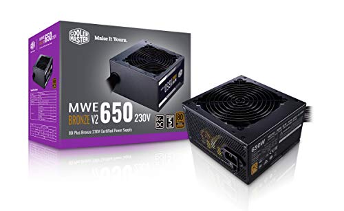 Cooler Master MWE 650 Bronze V2 Power Supply - Non-Modular | 80 Plus Bronze Certified | 120mm HDB Fan | DC-to-DC Circuit Design | 2 EPS Connector | ATX 2.52 Version | 650 Watt