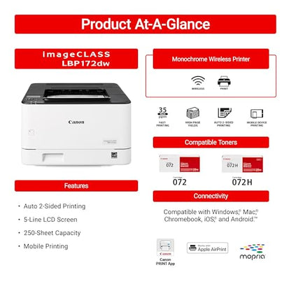 Canon imageCLASS LBP172dw – Monochrome Duplex, Wireless Laser Printer