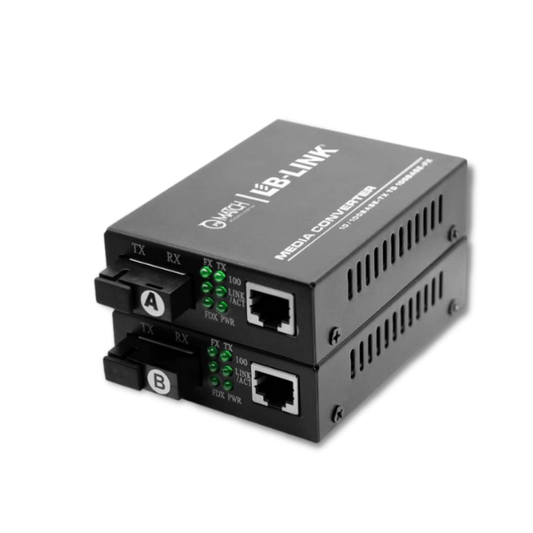 Match LB-Link Gigabit Media Converter 10/100/1000Mbps | Multi-Mode | 10/100/1000 Base-TX to 1000 Base FX | 1 Pair