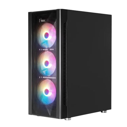 GALAX PC Case Revolution-06 (REV-06W) White Gaming Cabinet | Supports ATX, M-ATX, ITX | 4 RGB Cooling Fans | Hinged Magnetic Tempered Glass Door | Mesh Panel | Minimalist Design | Spacious Interior