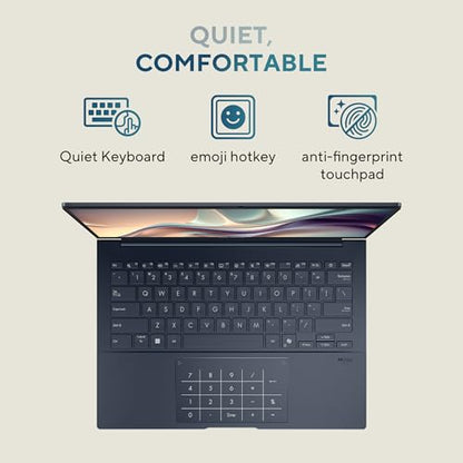 ASUS Zenbook 14,Intel Core Ultra 7 (Series 2),Thin & Light(Intel Arc iGPU/32GB/1TB/3K OLED Touch screen/14/120Hz/Windows 11/M365 Basic (1Year)*/Office Home 2024/Ponder Blue/1.28 kg) UX3405CA-PZ163WS