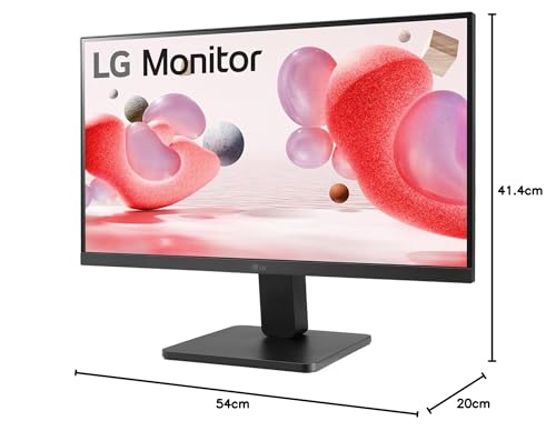LG 22 Inch (55cm) FHD Monitor 1920 x 1080, AMD FreeSync, VA, 100Hz, sRGB 99% Typ(CIE1931), Black Stabilizer, Virtual Borderless, Flicker Safe, Reader Mode, OnScreen Control, HDMI,VGA, 22MR410(Black)