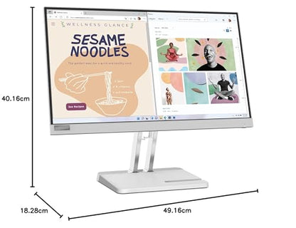 Lenovo L-Series 54.48 cm (21.4inch) | FHD Ultraslim Monitor |16.7Mn Colors, 75Hz, 4ms, AMD FreeSync, HDMI,TUV Eye Comfort & Low Blue Light, Smart Display Customization Artery, Grey, L22e-40