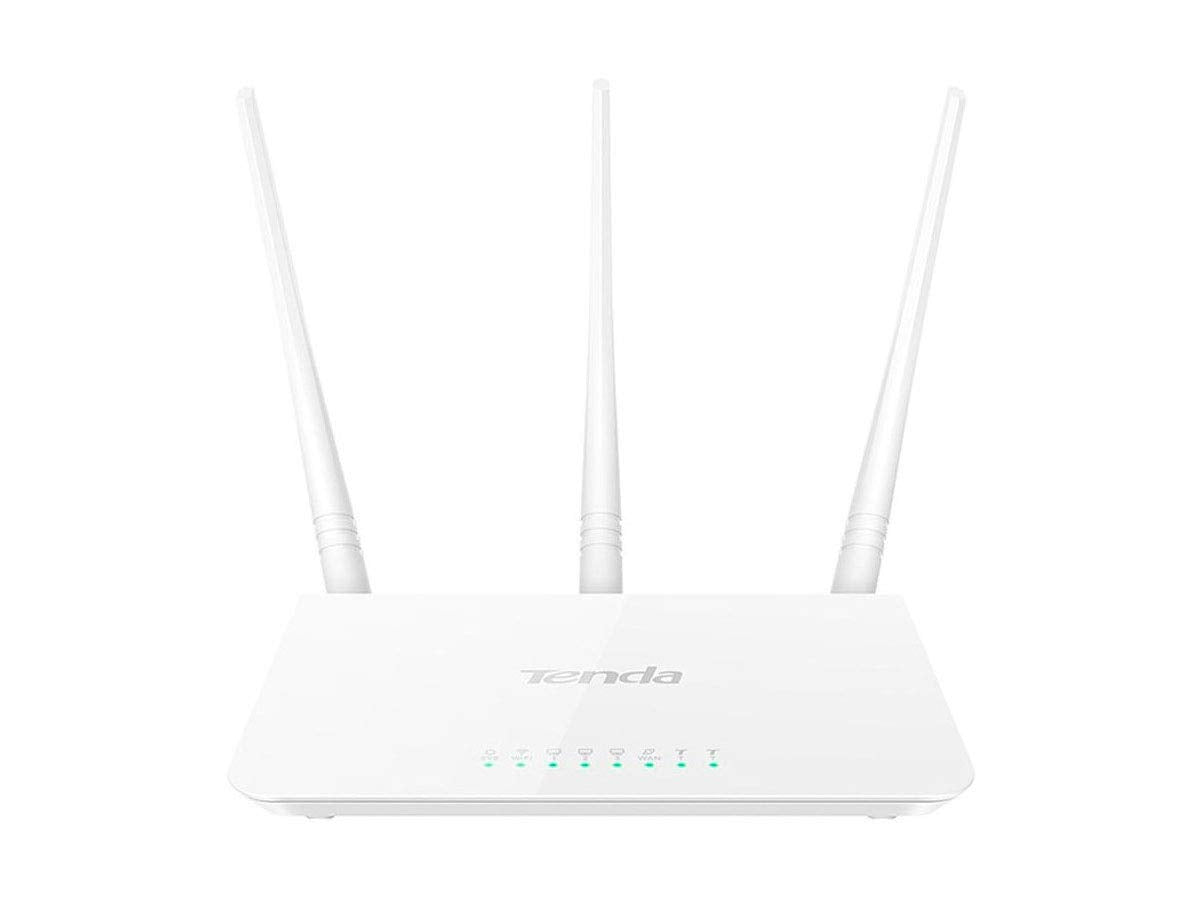 Tenda F3 300Mbps Wi-Fi Router, Easy Setup, WPS Button, Parental Control, Bandwidth Control, Wi-Fi Schedule, with 3 * 5dBi High Power External Antennas (White, N300 F3)