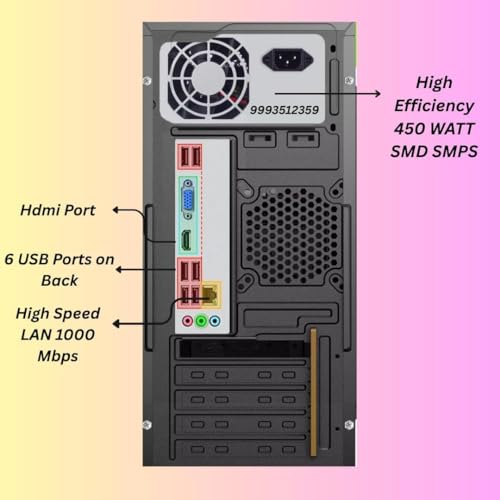 Assembled Desktop CPU with Core i3-3220 Generation 3.30Ghz II 8GB Ram DDR3 II 256GB SSD II HDMI VGA Ports II WiFi II Win 10 Pro (64 bit) II MS Office II Full Metal II Premium Design