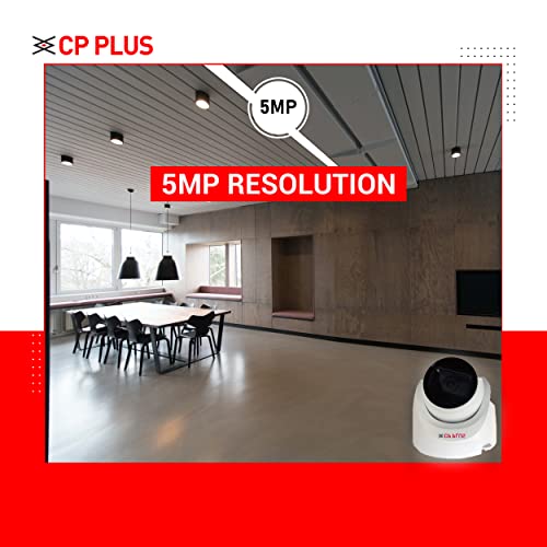 CP PLUS 5MP IR Dome Camera | 3.6mm Fixed Lens up to 20 M IR Distance | Max. 25fps@5MP (16:9 Video Output), White - CP-USC-DC51PL2-V3