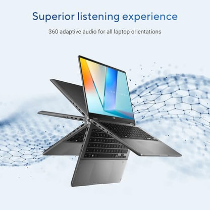 ASUS Vivobook 14 Flip,Intel Core Ultra 5 (Series 2),Copilot+ AI PC(Intel Arc iGPU/40TOPS/16GB/512GB/FHD+ Touch screen/14/Windows 11/M365 Basic (1Year)*/Office Home 2024/Gray/1.57 kg) TP3407SA-QL024WS