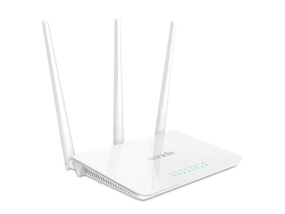 Tenda F3 300Mbps Wi-Fi Router, Easy Setup, WPS Button, Parental Control, Bandwidth Control, Wi-Fi Schedule, with 3 * 5dBi High Power External Antennas (White, N300 F3)