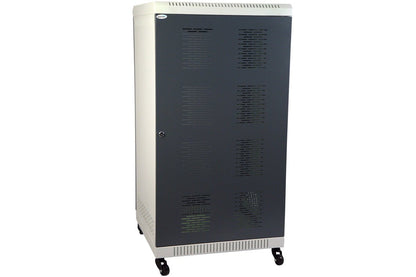MASS RACK 22U 600X600mm Floor Standing Network Rack with Power Strip 6 Socket, Server Tray(2 Nos.), Cable Organiser 1U Closed, 4 Fans & Hardware Kit-Cage Nut Assembly - Combo Pack