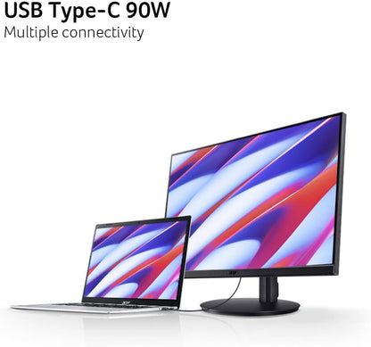 Acer CB272K 27 Inch UHD 4K 3840x2160 IPS Backlit LED Monitor I Type C 90W PD I HDR 10, Delta E<1, 350Nits, 99% sRGB I Height Adj, Tilt, Pivot I 1xHDMI, 1xDP, 1xType-C I Eye Safe Certified I Speakers