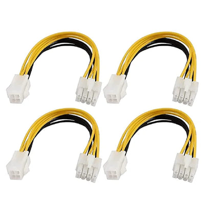 HRtronics® - 4 Pin Male to 8 Pin Female ATX CPU Power Connector Extension Cable Adapter CPU Power Supply EPS Power Cord 4-Pin to 8-Pin Motherboard ATX, 17cm, (5 pcs)