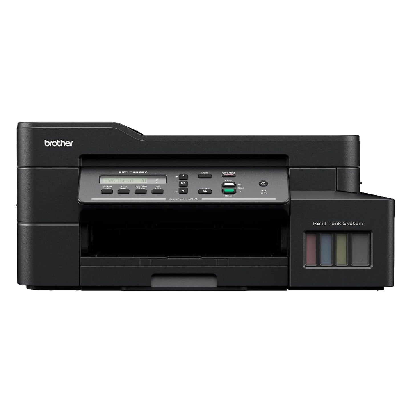 Brother Ink Tank DCP-T820DW WIFI Auto Duplex Color Multifunction Printer (Print Scan Copy), ADF, LCD, LAN, Print Up to 7.5K Pages Black & 5K in Color Each for (CMY), Extra Black Ink, Free Installation
