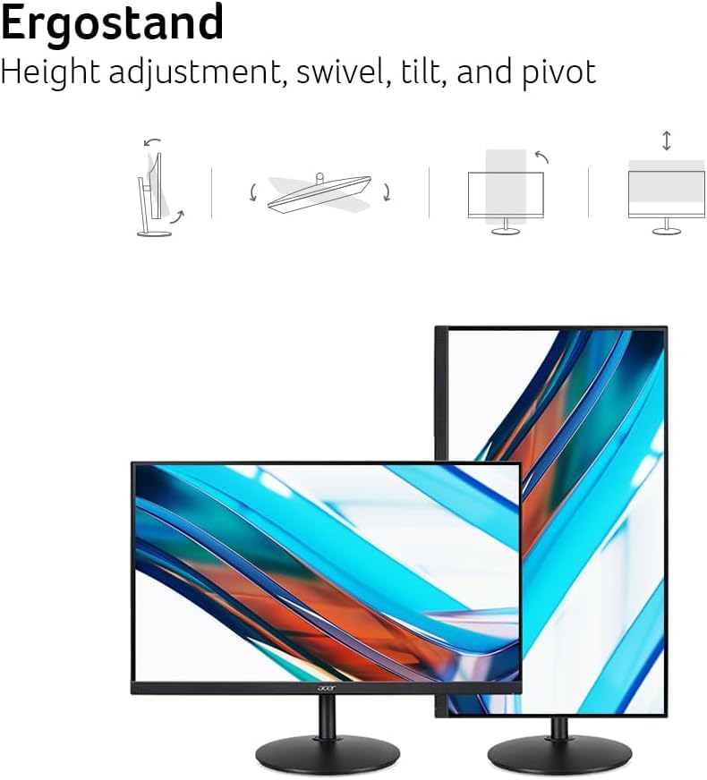 Acer CB272K 27 Inch UHD 4K 3840x2160 IPS Backlit LED Monitor I Type C 90W PD I HDR 10, Delta E<1, 350Nits, 99% sRGB I Height Adj, Tilt, Pivot I 1xHDMI, 1xDP, 1xType-C I Eye Safe Certified I Speakers