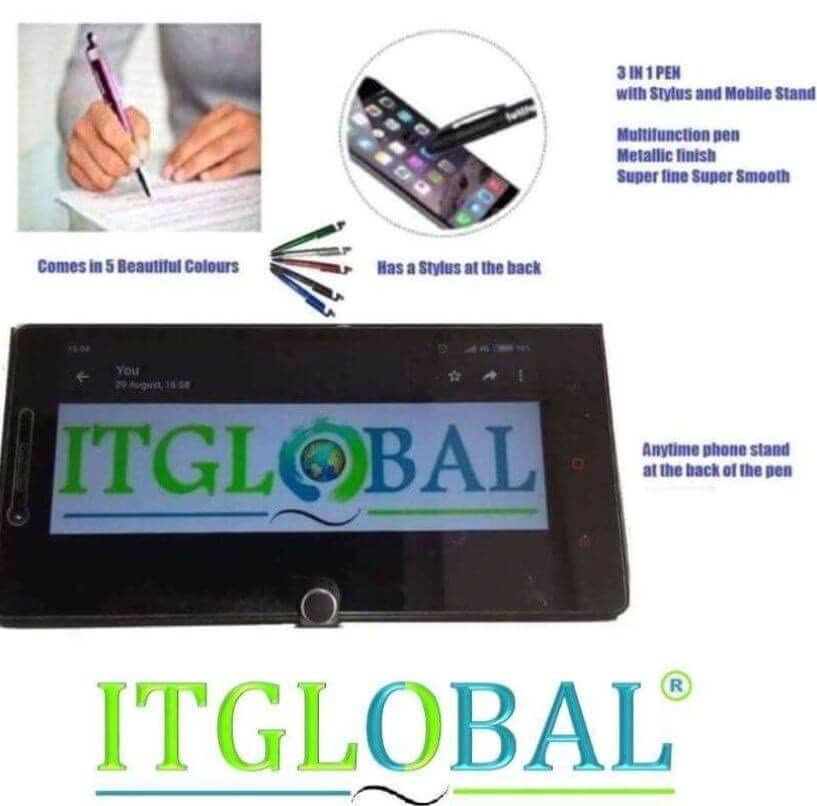 Canon PGI 2700XL B/C/Y/M Ink Cartridge MB5070 MB5170 MB5370 MB5470 iB4070 iB4170 with ITGLOBAL 3in1 Multi-Function Mobile Phone Stand, Stylus, Ballpoint Pen (Very Colors)