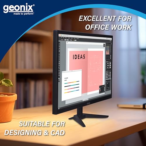 GEONIX PC Monitor (49.53 cm/19.5 Inch) | Display Output-VGA & HDMI | LED Display | Resolution 1600 x 900 | Power Consumption 21W(Max) | 3 Years Warranty