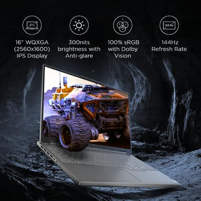 Lenovo Legion Slim 5 AI Powered Ryzen 7 7840HS | AMD NVIDIA RTX 4050 6GB (16GB RAM/512GB SSD/16 Inches (40.64cm)/144Hz/Windows 11/MS Office 21/3 Month Game Pass/Grey/2.4Kg), 82Y9009KIN Gaming Laptop