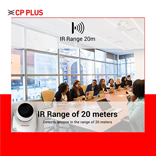 CP PLUS 5MP IR Dome Camera | 3.6mm Fixed Lens up to 20 M IR Distance | Max. 25fps@5MP (16:9 Video Output), White - CP-USC-DC51PL2-V3