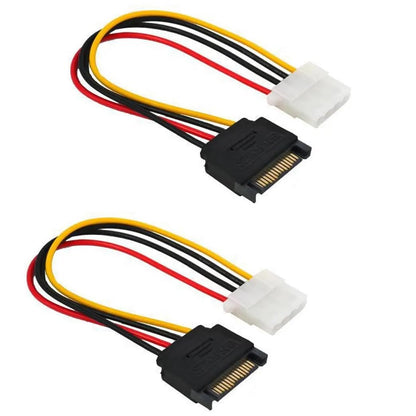 PARUHT 2-Pack IDE to SATA Connector, PSU Component for 15-Pin Sata Male Power to 4-Pin Molex Power Supply for LP4 Devices