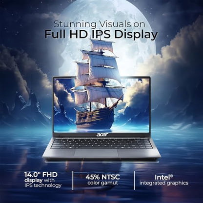 Acer Aspire 3, 13th Gen, Intel Core i5-1334U Processor Laptop with 35.56 cm (14") FHD LED-Backlit IPS Display (16GB RAM/512GB SSD/Intel Graphics/Win11Home) A324-53 Backlit Keyboard Steel Gray 1.45KG