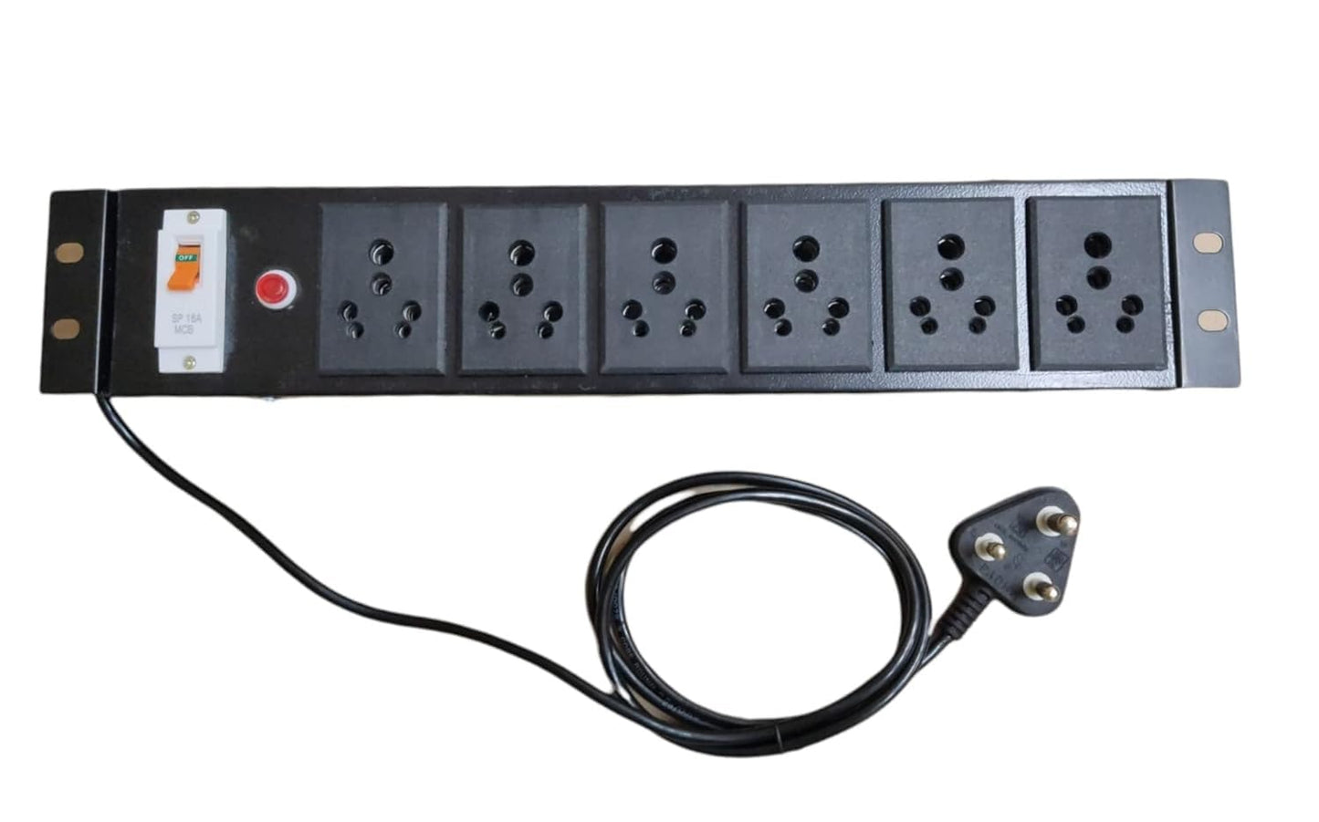 5/15 Ampere Extension Board and Surge Protector | 6 Socket Networking & Server Rack with Power Cord -1.5 mtr (Pack of 1)