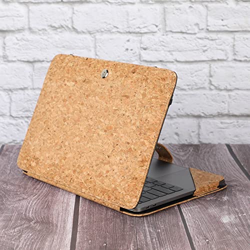 Enthopia Laptop Folio Case Compatible for HP Laptops - Vegan Leather - (HP ProBook 430 G8 Notebook PC, Plain Cork)