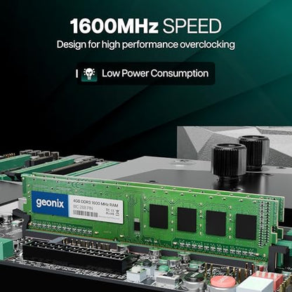 Geonix 4GB DDR3 Desktop RAM 8IC 1600 Mhz, 5 Years Warranty