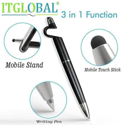 Canon PGI 2700XL B/C/Y/M Ink Cartridge MB5070 MB5170 MB5370 MB5470 iB4070 iB4170 with ITGLOBAL 3in1 Multi-Function Mobile Phone Stand, Stylus, Ballpoint Pen (Very Colors)