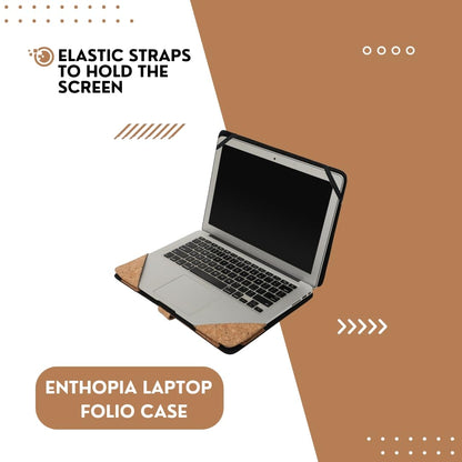 Enthopia Laptop Folio Case Compatible for HP Laptops - Vegan Leather - (HP ProBook 430 G8 Notebook PC, Plain Cork)