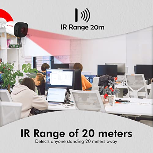CP PLUS 2.4MP IR Bullet Outdoor Security Camera | 3.6mm Fixed Lens | Max 25/30fps at 2.4MP | DWDR, Day/Night (ICR) | IR Range of 20 Mtrs., Smart IR | Support Built-in Mic - CP-URC-TC24PL2C-V3