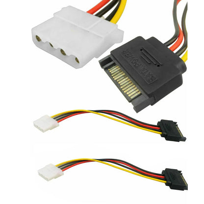 PARUHT 2-Pack IDE to SATA Connector, PSU Component for 15-Pin Sata Male Power to 4-Pin Molex Power Supply for LP4 Devices