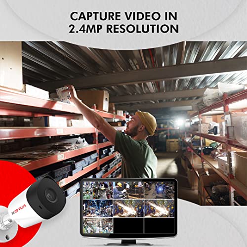 CP PLUS 2.4MP IR Bullet Outdoor Security Camera | 3.6mm Fixed Lens | Max 25/30fps at 2.4MP | DWDR, Day/Night (ICR) | IR Range of 20 Mtrs., Smart IR | Support Built-in Mic - CP-URC-TC24PL2C-V3