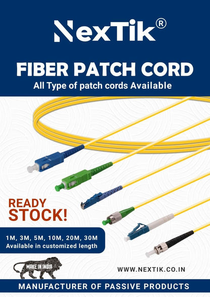 NEXTIK Simplex Single Mode LC To LC Optical Fiber Patch Cord 9/125 Jumper Cable (FSMS LC/UPC-LC/UPC) (10 Meter, 1)