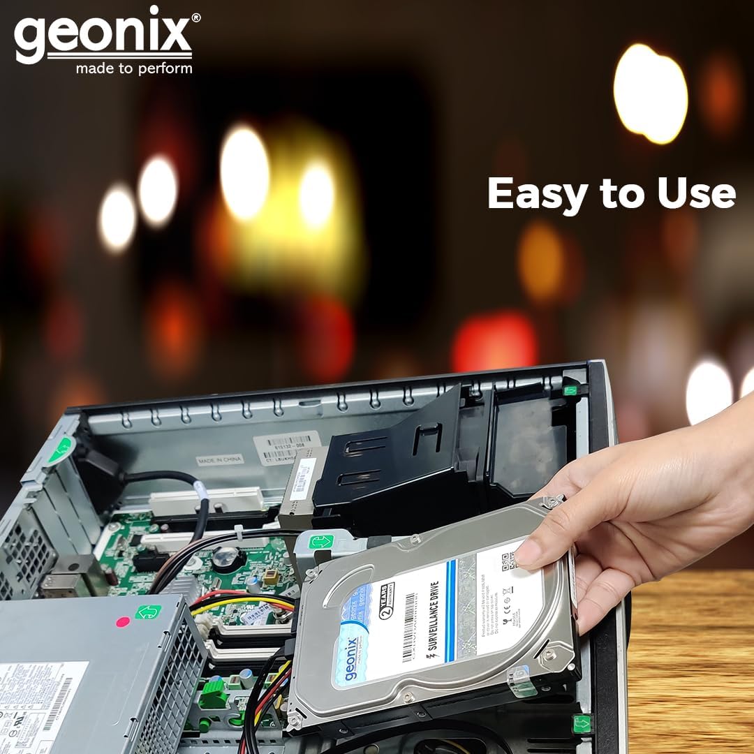 GEONIX 2 TB SATA Hard Drive for Desktop/Surveillance–8.89 cm(3.5 Inch), 6 Gb/s 7200 RPM High Speed Data Transfer, Heavy Duty Hard Disk with 256 MB Cache for Computer PC, 2 Years Warranty