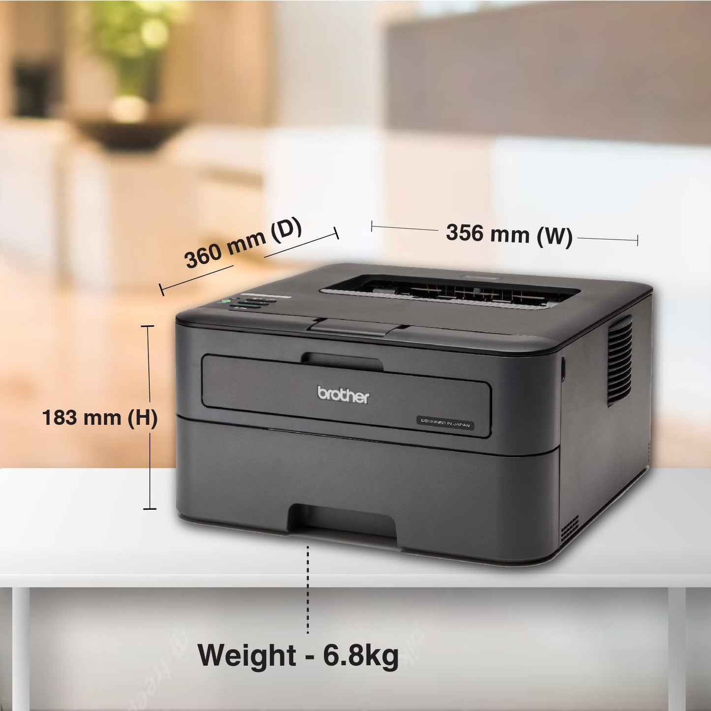 Brother HL-L2366DW Auto Duplex Laser Printer, 30 PPM Print Speed, LCD Display, 32 MB Memory, (WiFi WiFi Direct LAN USB), 250 Sheet Paper Tray, 2600 Pages Inbox Toner, Free Installation (Fast Printer)