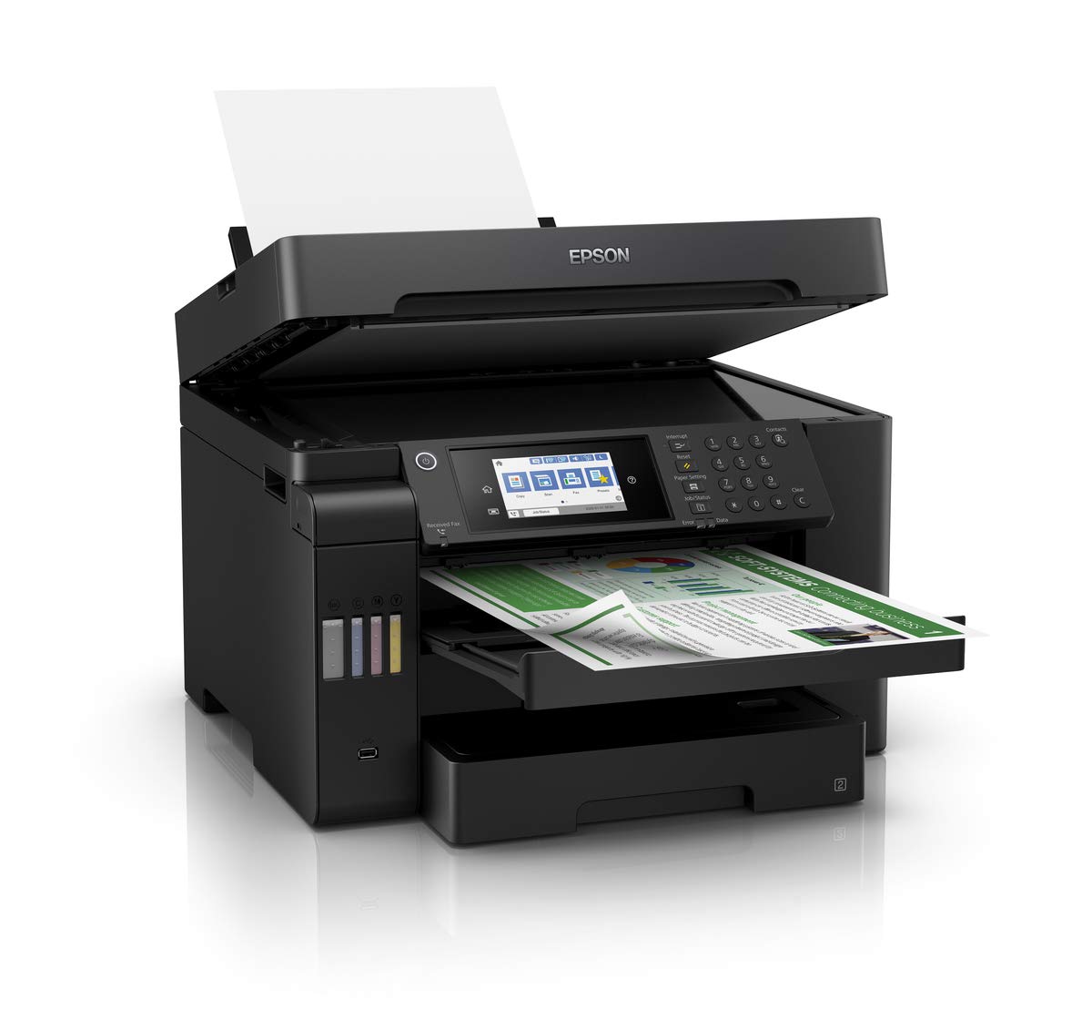 Epson EcoTank L15150 Print, Scan, Copy, Fax, ADF, Auto Duplex,WiFi,Network A3 Printer, Black, Medium