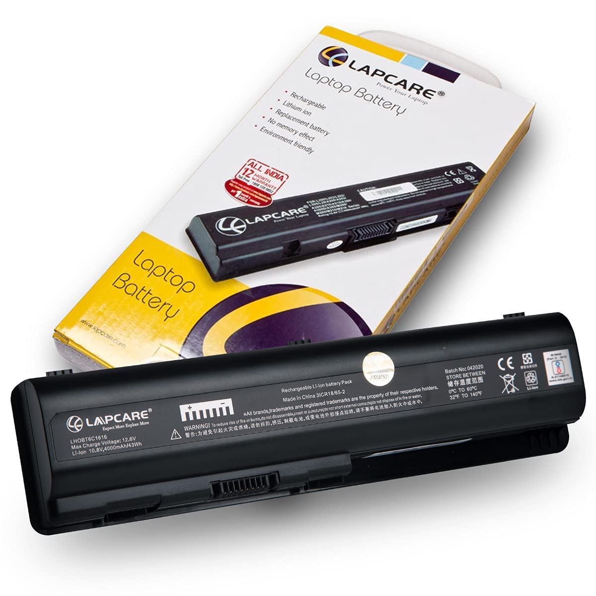 Lapcare Compatible Laptop Battery for Hp Compaq Cq40, Cq45, Cq50, Cq50Z, Cq60, Cq70 Series (Black)