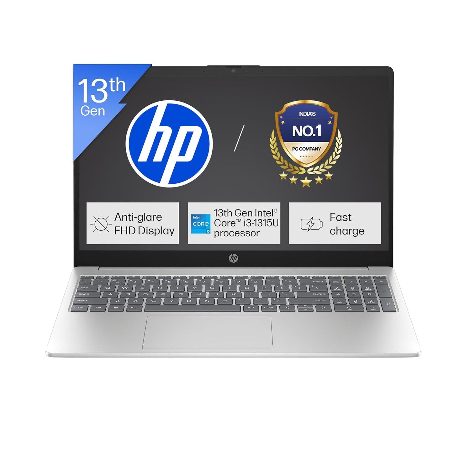 HP 15, Intel Core i3-1315U-13th Gen Laptop (8GB DDR4 Ram,512GB SSD) Anti-Glare, Micro-Edge,15.6'' FHD, Win11