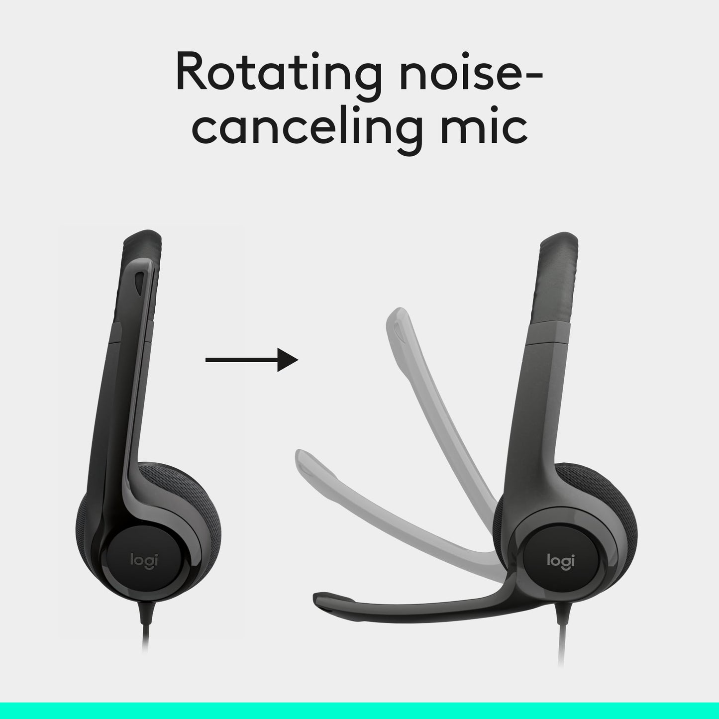 Logitech H390 Wired On Ear Headset for PC/Laptop, Stereo Headphones with Noise Cancelling Microphone, USB-A, In-Line Controls, Works with Chromebook