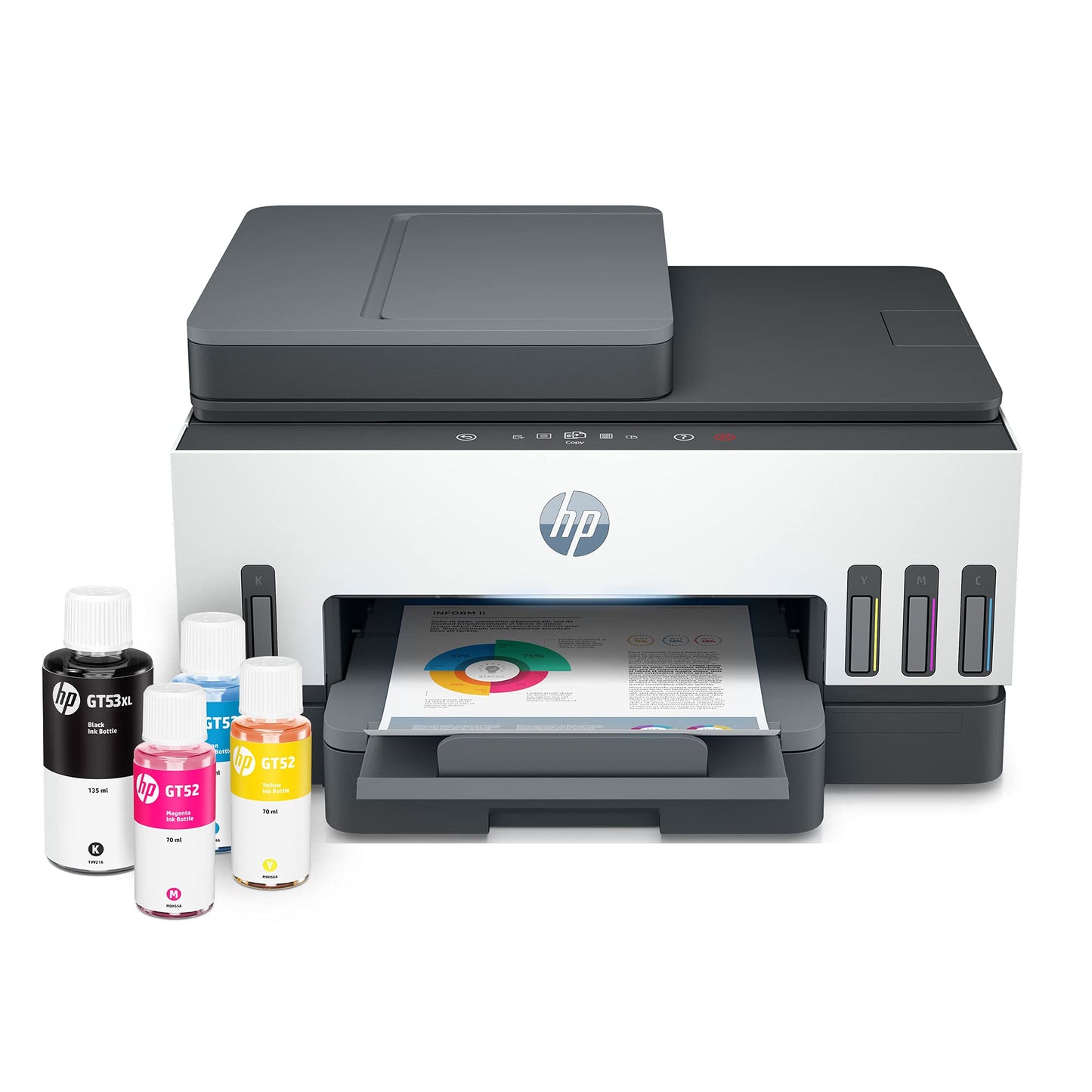 HP Smart Tank 790 All-in-One Auto Duplex WiFi Colour Printer with ADF and FAX, Print, Scan & Cope for Office, Multicolor